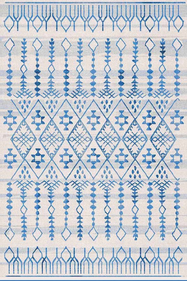 Malmö Bodrum İskandinav Desenli Pamuk Tabanlı Yıkanabilen Kaydırmaz Antibakteriyel Şönil Salon Halısı