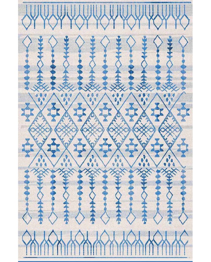 Malmö Bodrum İskandinav Desenli Pamuk Tabanlı Yıkanabilen Kaydırmaz Antibakteriyel Şönil Salon Halısı