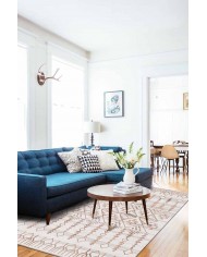 Malmö Somon İskandinav Desenli Pamuk Tabanlı Yıkanabilen Kaydırmaz Antibakteriyel Şönil Salon Halısı