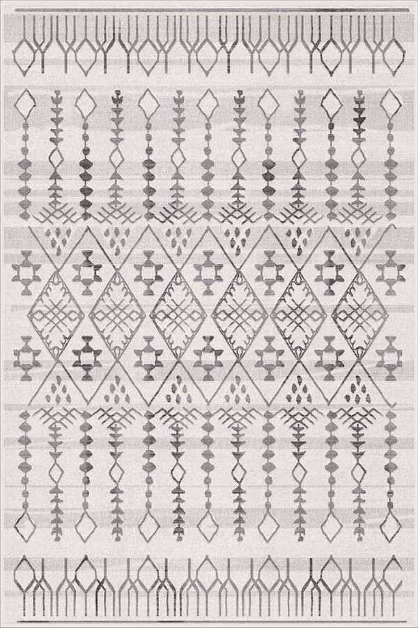 Malmö İskandinav Desenli Pamuk Tabanlı Yıkanabilen Kaydırmaz Antibakteriyel Şönil Salon Halısı