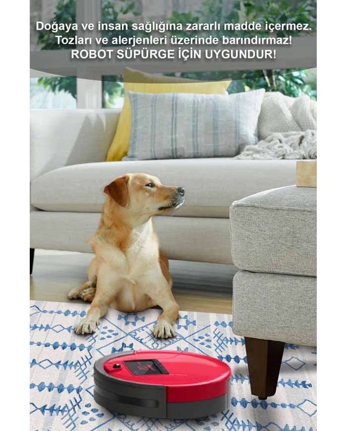 Malmö Bodrum İskandinav Desenli Pamuk Tabanlı Yıkanabilen Kaydırmaz Antibakteriyel Şönil Salon Halısı