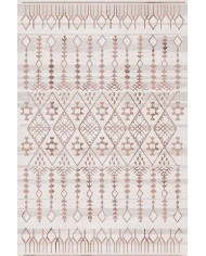 Malmö Somon İskandinav Desenli Pamuk Tabanlı Yıkanabilen Kaydırmaz Antibakteriyel Şönil Salon Halısı