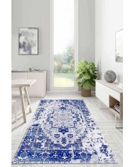 Maple Eskitme Desenli Pamuk Tabanlı Yıkanabilen Kaydırmaz Antibakteriyel Şönil Salon Halısı