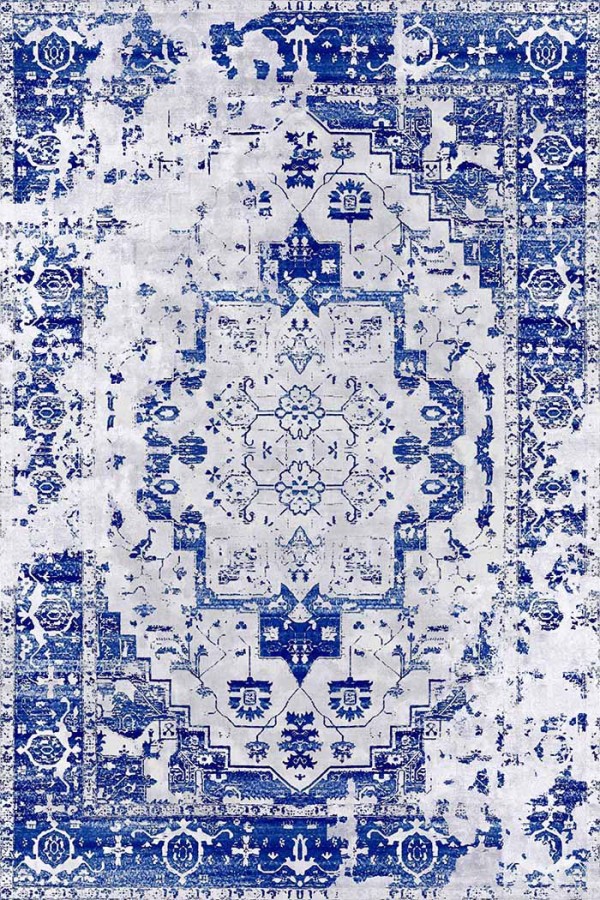 Maple Eskitme Desenli Pamuk Tabanlı Yıkanabilen Kaydırmaz Antibakteriyel Şönil Salon Halısı