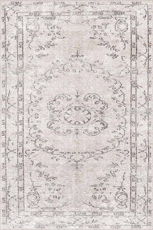 Milkyelegance Eskitme Desenli Pamuk Tabanlı Yıkanabilen Kaydırmaz Antibakteriyel Şönil Salon Halısı