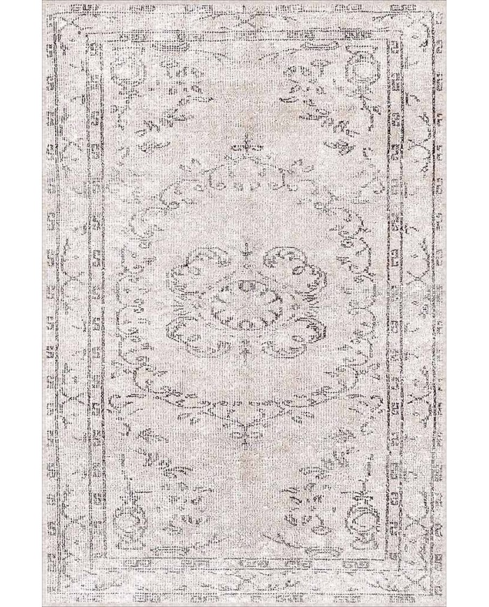 Milkyelegance Eskitme Desenli Pamuk Tabanlı Yıkanabilen Kaydırmaz Antibakteriyel Şönil Salon Halısı