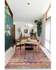 Missoni Desenli Pamuk Tabanlı Yıkanabilen Kaydırmaz Antibakteriyel Şönil Salon Halısı