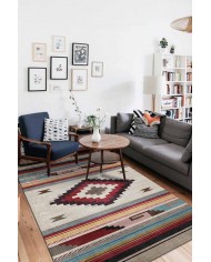 Misty Desenli Pamuk Tabanlı Yıkanabilen Kaydırmaz Antibakteriyel Şönil Salon Halısı