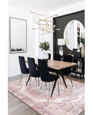 Moeno Kilim Desenli Pamuk Tabanlı Yıkanabilen Kaydırmaz Antibakteriyel Şönil Salon Halısı