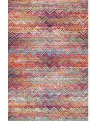 Missoni Desenli Pamuk Tabanlı Yıkanabilen Kaydırmaz Antibakteriyel Şönil Salon Halısı