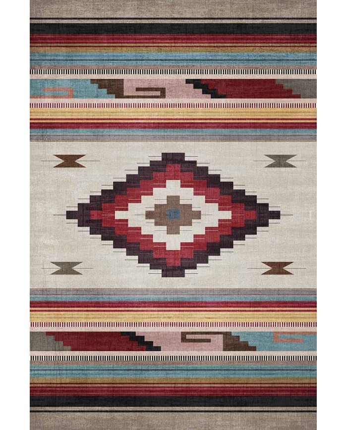 Misty Desenli Pamuk Tabanlı Yıkanabilen Kaydırmaz Antibakteriyel Şönil Salon Halısı