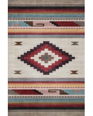 Misty Desenli Pamuk Tabanlı Yıkanabilen Kaydırmaz Antibakteriyel Şönil Salon Halısı