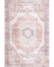 Moeno Kilim Desenli Pamuk Tabanlı Yıkanabilen Kaydırmaz Antibakteriyel Şönil Salon Halısı