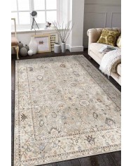 Monty Elit Desenli Pamuk Tabanlı Yıkanabilen Kaydırmaz Antibakteriyel Şönil Salon Halısı