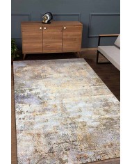 Monet Desenli Pamuk Tabanlı Yıkanabilen Kaydırmaz Antibakteriyel Şönil Salon Halısı