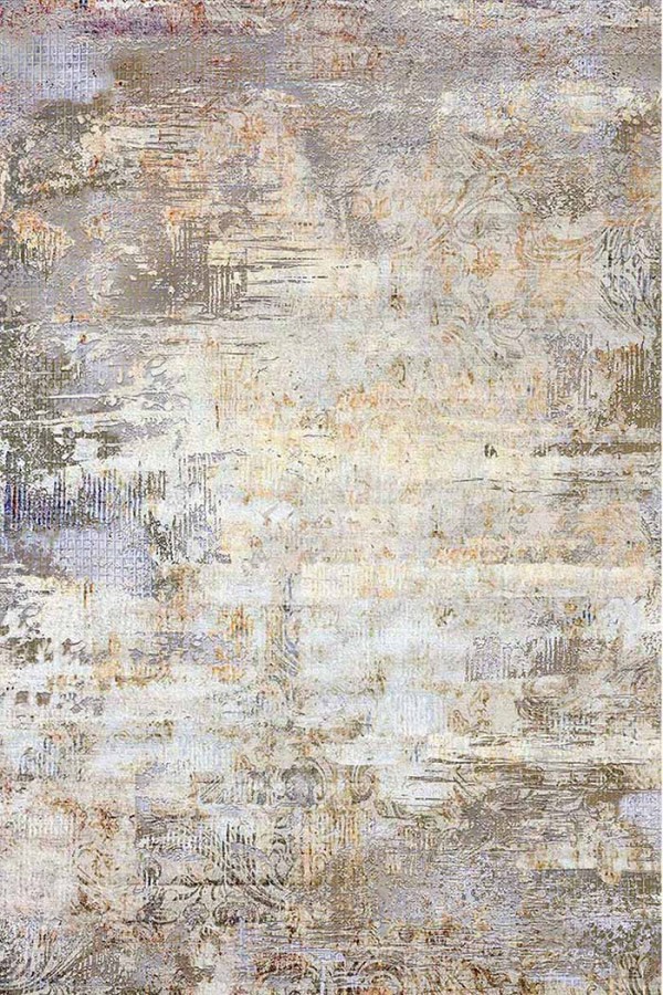 Monet Desenli Pamuk Tabanlı Yıkanabilen Kaydırmaz Antibakteriyel Şönil Salon Halısı