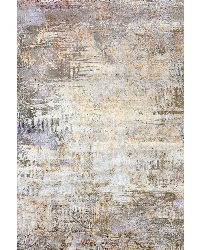 Monet Desenli Pamuk Tabanlı Yıkanabilen Kaydırmaz Antibakteriyel Şönil Salon Halısı