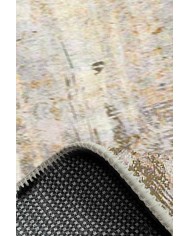 Monet Desenli Pamuk Tabanlı Yıkanabilen Kaydırmaz Antibakteriyel Şönil Salon Halısı