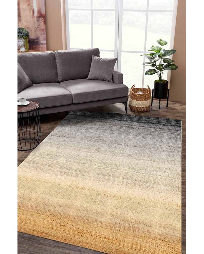 Nigel Desenli Pamuk Tabanlı Yıkanabilen Kaydırmaz Antibakteriyel Şönil Salon Halısı