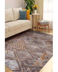 Norton Desenli Pamuk Tabanlı Yıkanabilen Kaydırmaz Antibakteriyel Şönil Salon Halısı