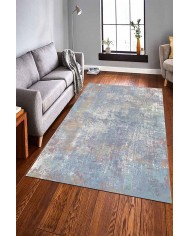 Pia Desenli Pamuk Tabanlı Yıkanabilen Kaydırmaz Antibakteriyel Şönil Salon Halısı