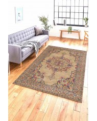 Pojix Pamuk Tabanlı Yıkanabilen Kaydırmaz Antibakteriyel Şönil Salon Halısı