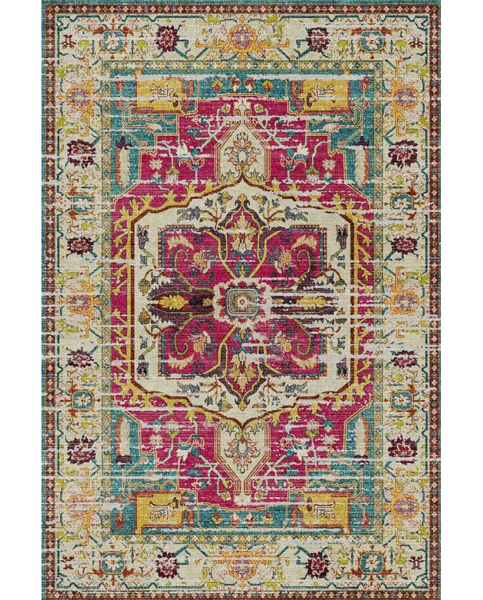 Petiax Pamuk Tabanlı Yıkanabilen Kaydırmaz Antibakteriyel Şönil Salon Halısı