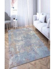 Pia Desenli Pamuk Tabanlı Yıkanabilen Kaydırmaz Antibakteriyel Şönil Salon Halısı