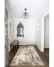 Porter Desenli Pamuk Tabanlı Yıkanabilen Kaydırmaz Antibakteriyel Şönil Salon Halısı