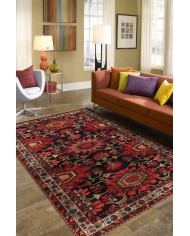 Rebecca Eskitme Desenli Pamuk Tabanlı Yıkanabilen Kaydırmaz Antibakteriyel Şönil Salon Halısı