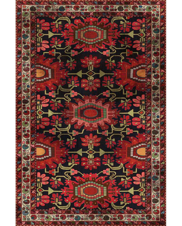 Rebecca Eskitme Desenli Pamuk Tabanlı Yıkanabilen Kaydırmaz Antibakteriyel Şönil Salon Halısı