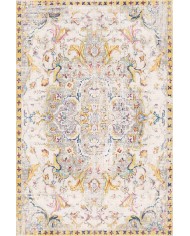 Renne Desenli Pamuk Tabanlı Yıkanabilen Kaydırmaz Antibakteriyel Şönil Salon Halısı