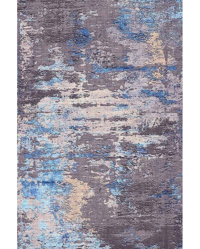 Rhodes Desenli Pamuk Tabanlı Yıkanabilen Kaydırmaz Antibakteriyel Şönil Salon Halısı