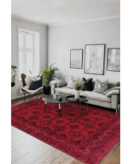 Rosso-Afgano Eskitme Desenli Pamuk Tabanlı Yıkanabilen Kaydırmaz Antibakteriyel Şönil Salon Halısı Rosso-Afgano Eskitme Desenli Pamuk Tabanlı Yıkanabilen Kaydırmaz Antibakteriyel Şönil Salon Halısı