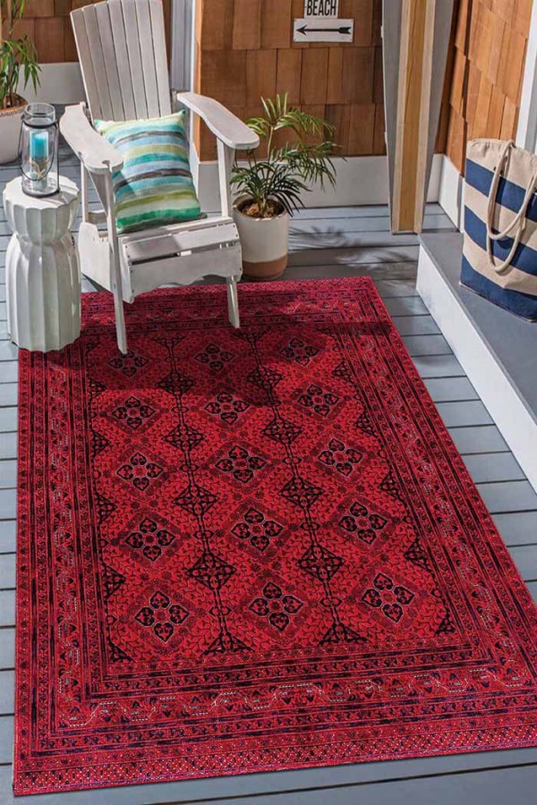 Rosso-Afgano Eskitme Desenli Pamuk Tabanlı Yıkanabilen Kaydırmaz Antibakteriyel Şönil Salon Halısı Rosso-Afgano Eskitme Desenli Pamuk Tabanlı Yıkanabilen Kaydırmaz Antibakteriyel Şönil Salon Halısı