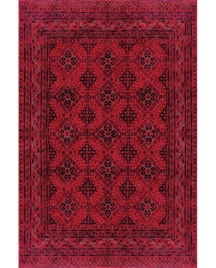 Rosso-Afgano Eskitme Desenli Pamuk Tabanlı Yıkanabilen Kaydırmaz Antibakteriyel Şönil Salon Halısı Rosso-Afgano Eskitme Desenli Pamuk Tabanlı Yıkanabilen Kaydırmaz Antibakteriyel Şönil Salon Halısı
