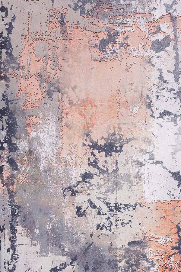 Salmone Desenli Pamuk Tabanlı Yıkanabilen Kaydırmaz Antibakteriyel Şönil Salon Halısı