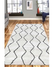 Sasha Desenli Pamuk Tabanlı Yıkanabilen Kaydırmaz Antibakteriyel Şönil Salon Halısı