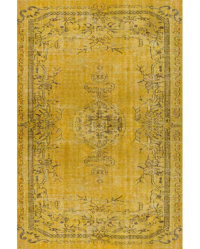 Sanepe Eskitme Desenli Pamuk Tabanlı Yıkanabilen Kaydırmaz Antibakteriyel Şönil Salon Halısı