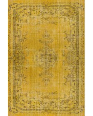 Sanepe Eskitme Desenli Pamuk Tabanlı Yıkanabilen Kaydırmaz Antibakteriyel Şönil Salon Halısı