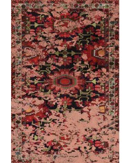 Serena Eskitme Desenli Pamuk Tabanlı Yıkanabilen Kaydırmaz Antibakteriyel Şönil Salon Halısı