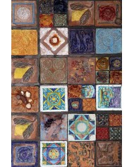 Superlonga Desenli Pamuk Tabanlı Yıkanabilen Kaydırmaz Antibakteriyel Şönil Salon Halısı