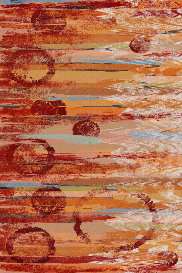 Takvor Desenli Pamuk Tabanlı Yıkanabilen Kaydırmaz Antibakteriyel Şönil Salon Halısı