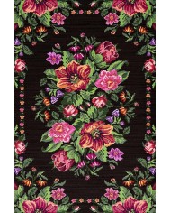 Talmaz Karabağ Desenli Pamuk Tabanlı Yıkanabilen Kaydırmaz Antibakteriyel Şönil Salon Halısı