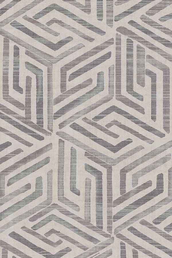 Tampere Geometrik Desenli Pamuk Tabanlı Yıkanabilen Kaydırmaz Antibakteriyel Şönil Salon Halısı