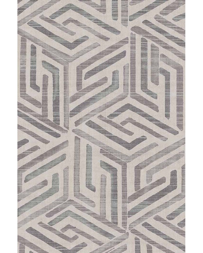 Tampere Geometrik Desenli Pamuk Tabanlı Yıkanabilen Kaydırmaz Antibakteriyel Şönil Salon Halısı