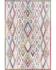 Tangiri Morocco Desenli Pamuk Tabanlı Yıkanabilen Kaydırmaz Antibakteriyel Şönil Salon Halısı