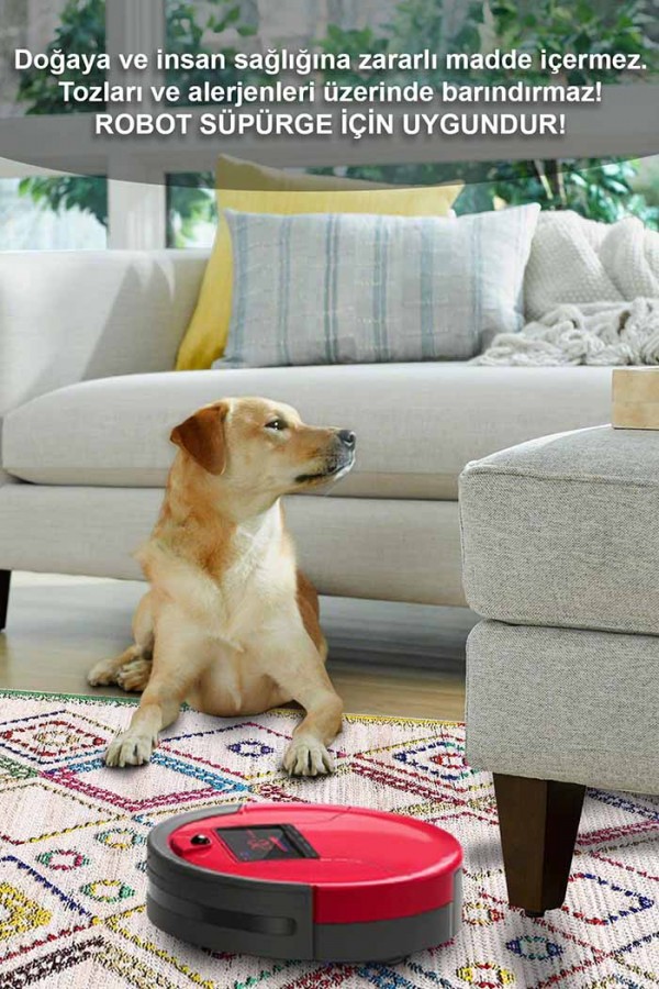 Tangiri Morocco Desenli Pamuk Tabanlı Yıkanabilen Kaydırmaz Antibakteriyel Şönil Salon Halısı