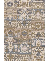 Thorn Patchwork Desenli Pamuk Tabanlı Yıkanabilen Kaydırmaz Antibakteriyel Şönil Salon Halısı