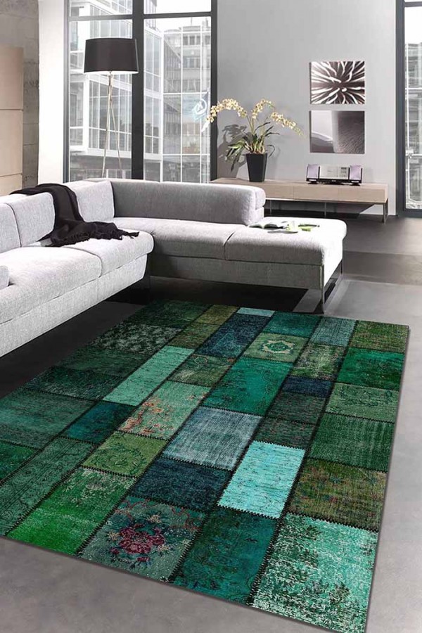 Trunk Patchwork Desenli Pamuk Tabanlı Yıkanabilen Kaydırmaz Antibakteriyel Şönil Salon Halısı Trunk Patchwork Desenli Pamuk Tabanlı Yıkanabilen Kaydırmaz Antibakteriyel Şönil Salon Halısı